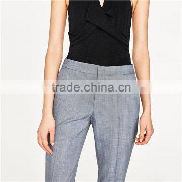 OEM Side Pockets Kinny Herringbone Light Blue Trousers Womens photo-2