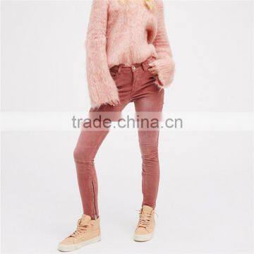 2017 Low Rise Gavin Cord Skinny Work Slacks for Women photo-5