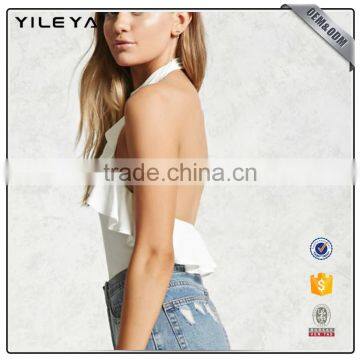 2017 New Fashion One Piece Ruffle High-Neck Bodysuit photo-2