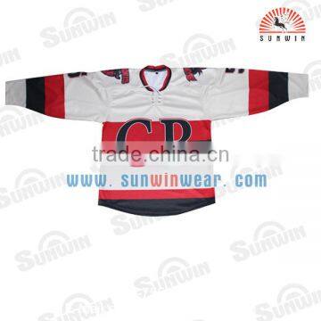 Goalie Cut High Quality Custom Sublimated Ice Hockey Jersey Wholesale From China photo-3