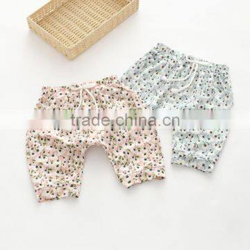 Summer full flower printing girls cotton casual shorts kids