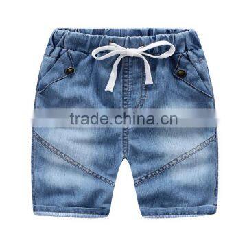 High quality solid color boys denim shorts