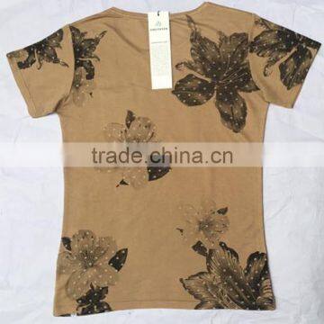 Men Full Flower Print Cotton Polyester Pocketed T-Shirts photo-2