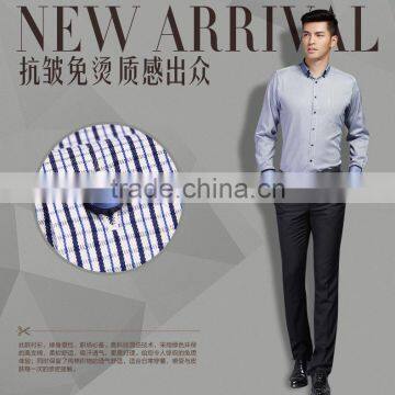 Men's New Stylish Contrast Color Oxford Formal Dress Shirts photo-4