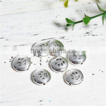 Zinc Based Alloy Spacer Beads Round Antique Silver Footprint