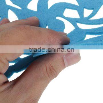 Top Quality Wholesale Price 30x30cm Colorful Modern Round Laser Cut Flower Felt Placemats Kitchen Dinner Table Mats 8 Colors photo-5
