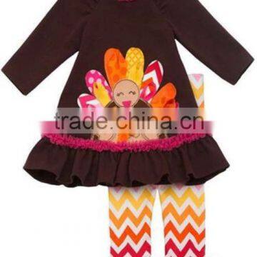 Wholesale Baby Girls Boutique Children Fall Cotton Thanksgiving Day Outfits