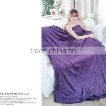 2015 Hot Sale 100% Polyester Wholesale Hometextile Bedding Set Twin King Full Queen Size Warm Glossy Line Coral Fleece Blanket photo-5