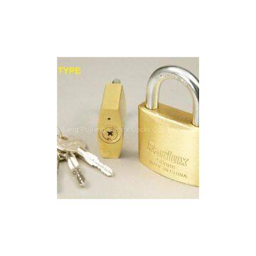 Brass Padlock With Crossed Key