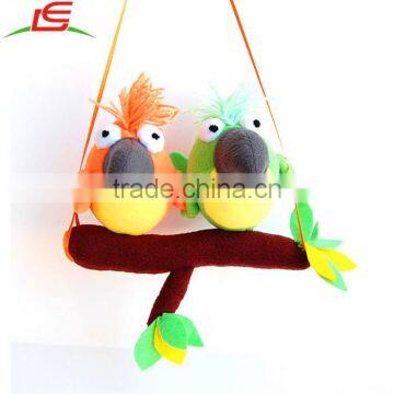 Plush Parrots Birds on branch Soft Toy