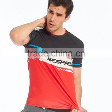 BSCI Men's UPF Sublimation Printing t Shirt Cooler Fabric 88% Polyester 12% Spandex Wholesale t Shirts photo-2