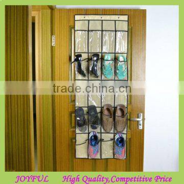 Cheap hot selling 24 pockets Clear Over The Door Shoes hanging Organizer