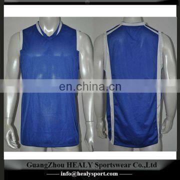 Royal mesh fabric V Neck basketball jersey