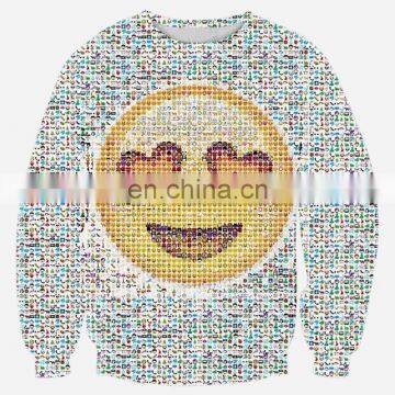 Custom 3D print Emoji expression face crewneck sweatshirts