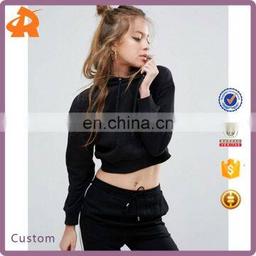 2017 OEM New Design Cheap Price Cropped Pullover Hoodie Sweatshirt