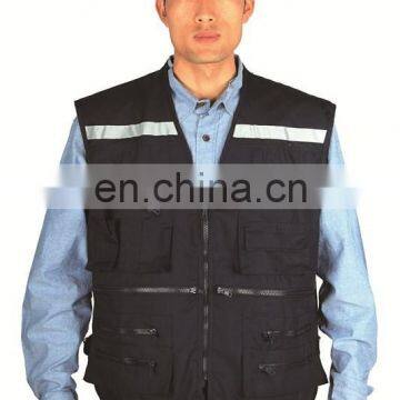 reflective safety vest/ cheap workwear safety vest reflective waistcoat/ men's casual wearing vest with pockets