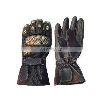 HMB-2011A, COWHIDE LEATHER GLOVES KEVLAR BIKER STYLE