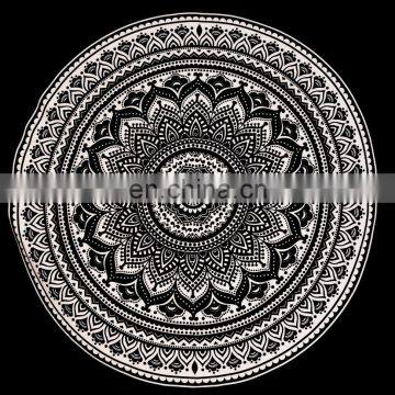 Indian Beautiful Black Ombre Mandala Curtain Set Cotton Boho Drapes Window Decor Curtain Set photo-2