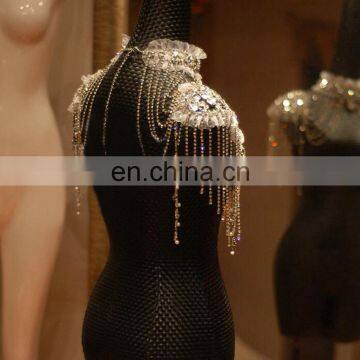 High Quality Stunning Shining Crystal Wrap For Bride High Neckline Shoulder Shawl photo-2