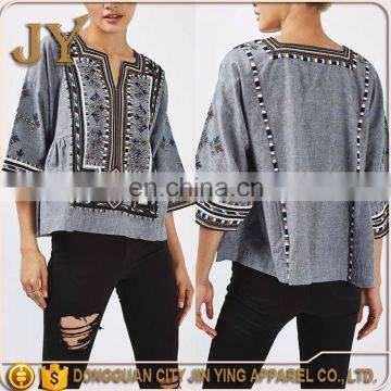 New Fashionable Patch Work Blouse Designs All Hot Sexy Women Blouse and Shirt for Ladies African Style