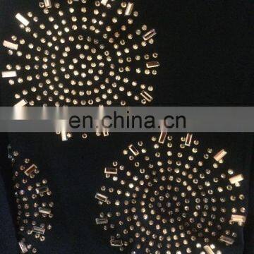 Black Color Lycra Burkha With Golden Diamond Stone Work / New Arrival in Islamic Style Abaya (dubai Abaya 2017) photo-3