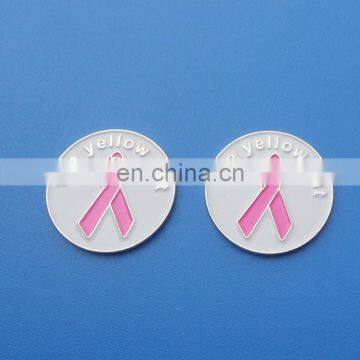 the yellow hat golf ball markers, pink ribbon ball markers wholesale