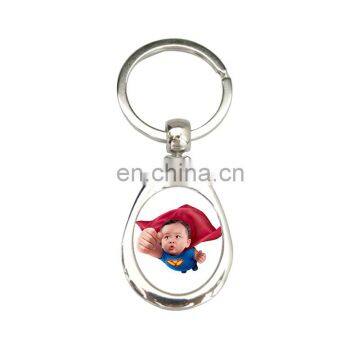 Personalized Sublimation Blank Metal Keychain Water Drop Shape Keyring