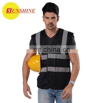 CE hot sell inexpensive car reflective black Safety Vest