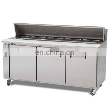 High Quality Commercial Can Be Customized Kitchen Equipment for Restaurant Stainless Steel Salad Refrigerated Pizza Counter