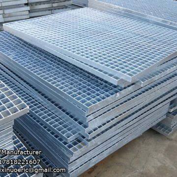 Steel grating stair treads for walkways