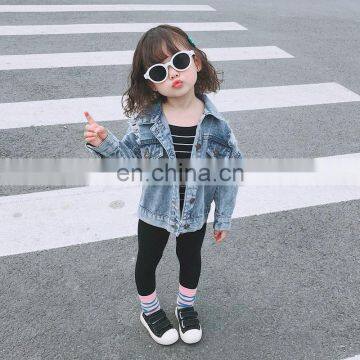 Spring and Summer Light Blue Ripped Denim Jacket Children's Loose bf Wind Girls Distressed Denim Jacket photo-6