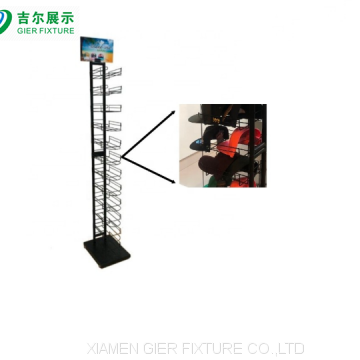 Free Standing Metal Storage Baseball Cap Hat Organizer Display Rack for Retail Sore