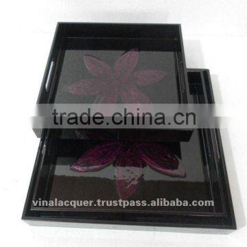Lacquer tray, mother of pearl tray, square tray