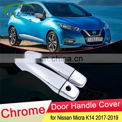 for Nissan Micra K14 2017 2018 2019 Luxuriou Chrome Door Handle Cover Trim Catch Car Set Styling Stickers Accessories Exterior