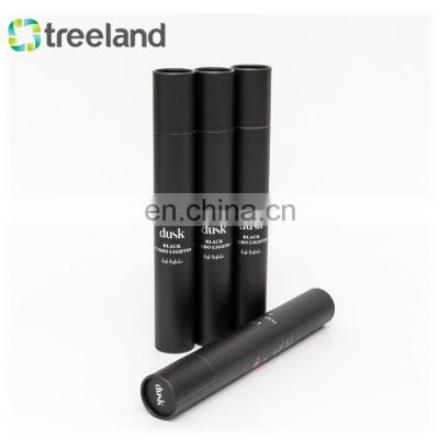 Black Cardboard Poster Tube  Round Packaging  Postal Mailing Tube with Silver Stamping