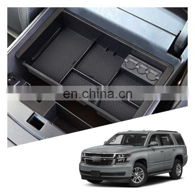 Interior Accessories Parts Silicone Armrest Rest Storage Box Center Control Console Organizer Tray For Chevrolet Tahoe 2015-2020