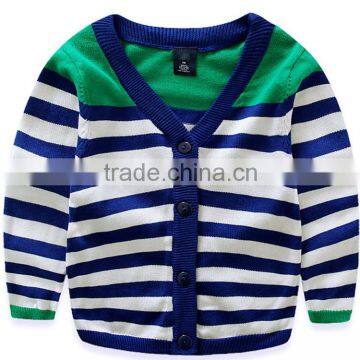 Computer knitted Stripes Cardigan Boys design Sweater with bottons