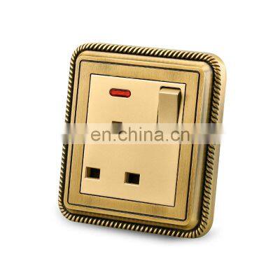 Type 86 Universal 3 Pin Wall Socket With Switch 16A Copper Wire Drawing Panel Sockets And Switches Electrical With LED Light photo-4