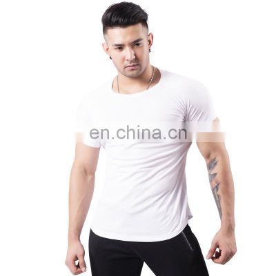 New casual sports T-shirt men's solid color round neck short sleeve manufacturer wholesale custom LOGO plus size top