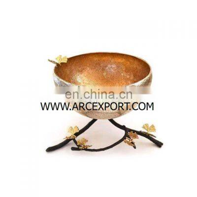 Round Black Bowl With Flower Art photo-2