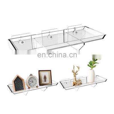 Acrylic Garden Plant Shelf Acrylic Plant Pot Transparent Acrylic Shelf Planter with Strong Sticky Suctions