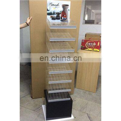 acrylic floor standing shelf custom clear acrylic fragrance oil display stand