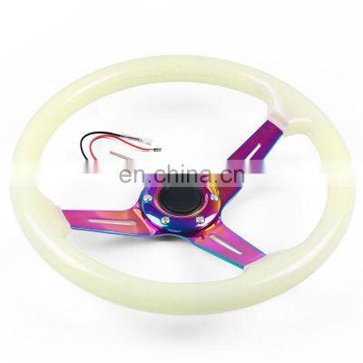 AOSU 350mm 14 Inch 70MM Deep Universal Acrylic Racing Drift Modified Luminous Glow Steering Wheel