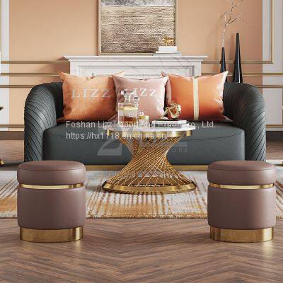 Dubai Home Furniture Living Room Royal Luxury Vekvet Fabric Leisure Sofa Set