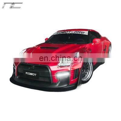 Robot design wide body kit for Nissan GT-R R35 front bumper rear bumper wide flares wheel Eyebrow Spoiler for GTR R35