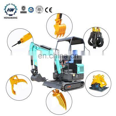 HENGWANG HW-17 1.2 ton powerful digging force crawler mini excavator prices