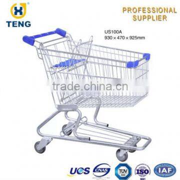 American Style Classical Unfold Supermarket Shopping Cart photo-3