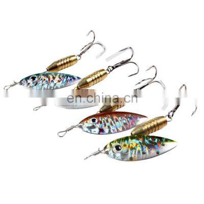 JOHNCOO Spinner Baits 5g 9.5g 13.8g Spinner Bait Metal Spoon Hard Baits Spoon Lures with Treble Hooks