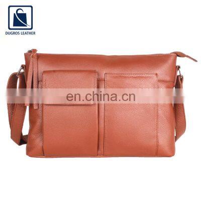 Chairman Lining Material Fashion Style Genuine Leather Men Sling Bag From Indian Manufacturer