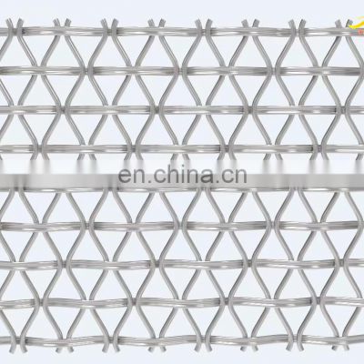 Corrugated metal woven mesh decorative curtain wall mesh crimped wire mesh